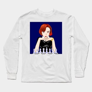 beth harmon the queen in chess ecopop Long Sleeve T-Shirt